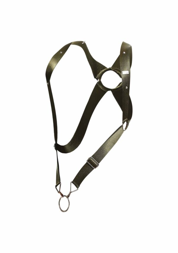 Harnais élastique et Cockring Crossback Dngeon Kaki – Image 8