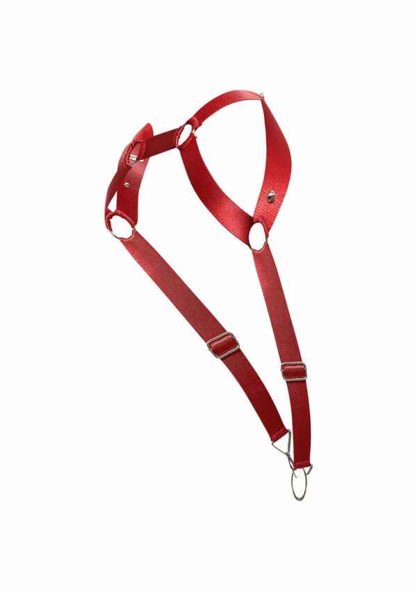 Harnais élastique et Cockring Straight Back Rouge – Image 8