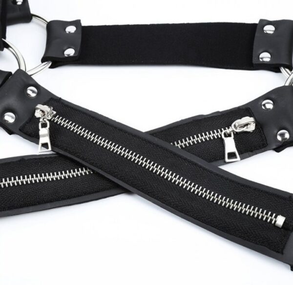 Harnais en néoprène Cross Body Zip Noir – Image 5