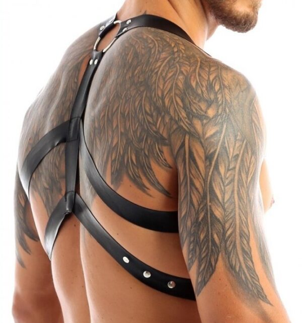 Harnais lanières Fines Thin Chest Simili Noir – Image 5