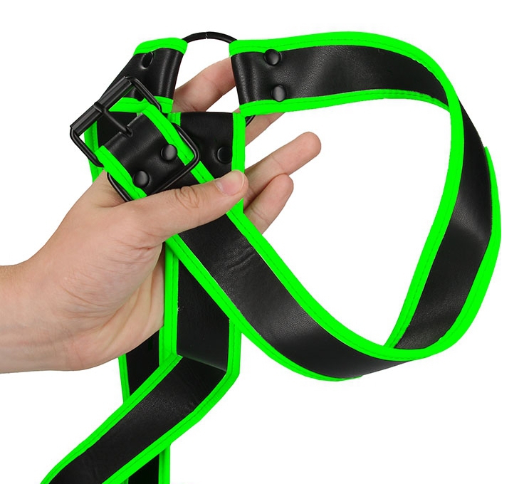 Harnais phosphorescent Gladiator Glow Noir-Vert Neon – Image 4