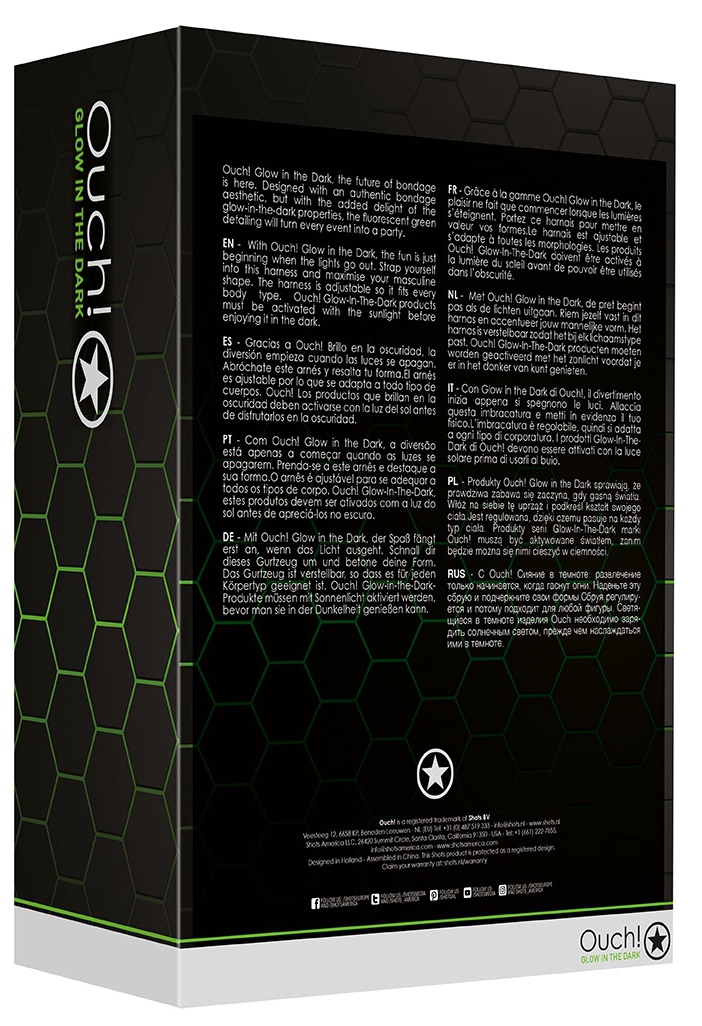 Harnais phosphorescent Gladiator Glow Noir-Vert Neon – Image 5