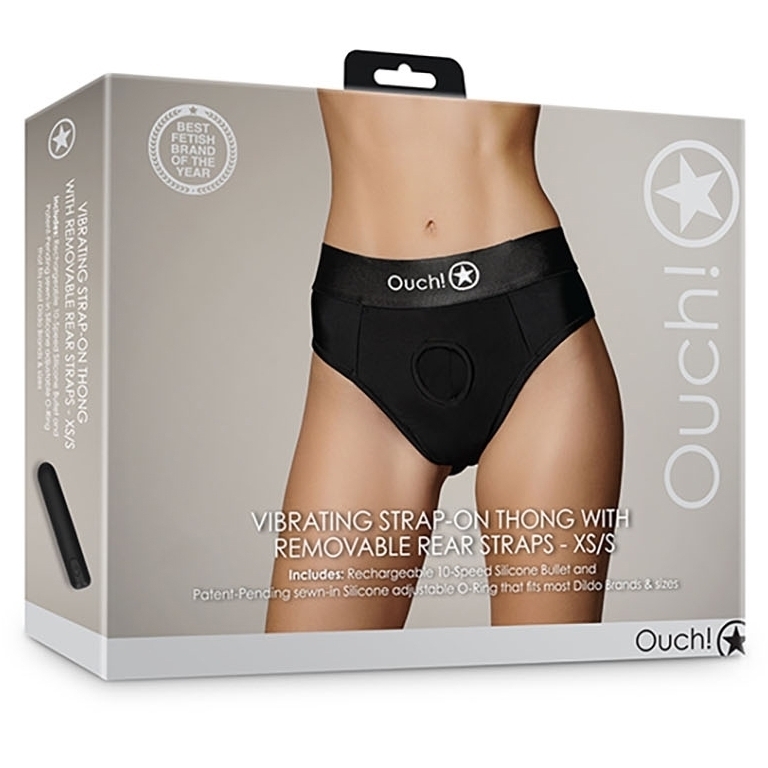 Jock String vibrant Strap-On Thong Rear Open Noir – Image 2