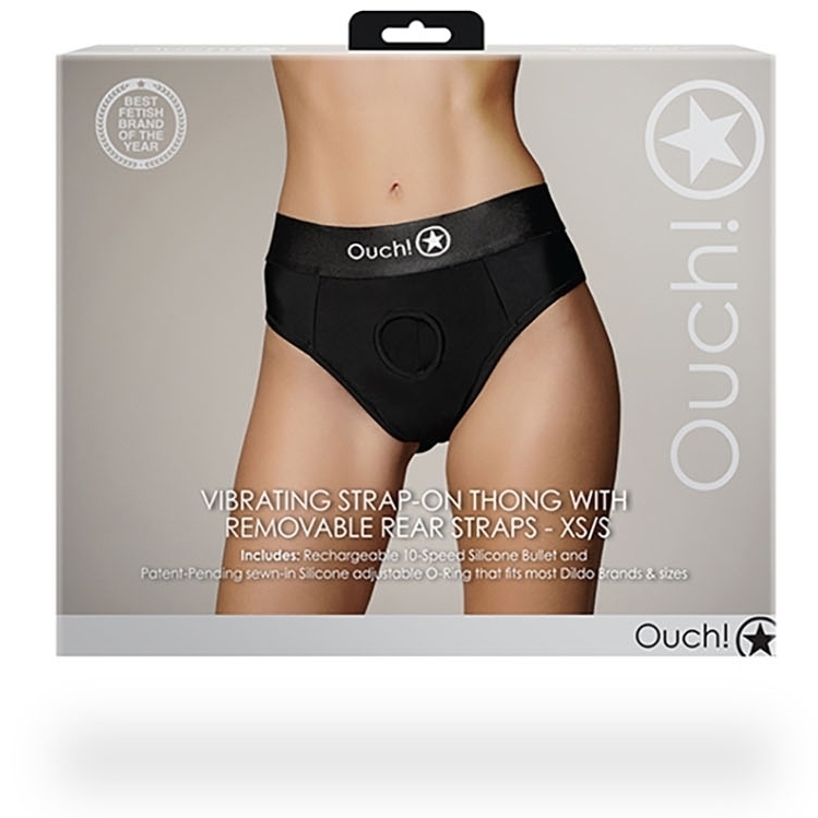 Jock String vibrant Strap-On Thong Rear Open Noir – Image 3