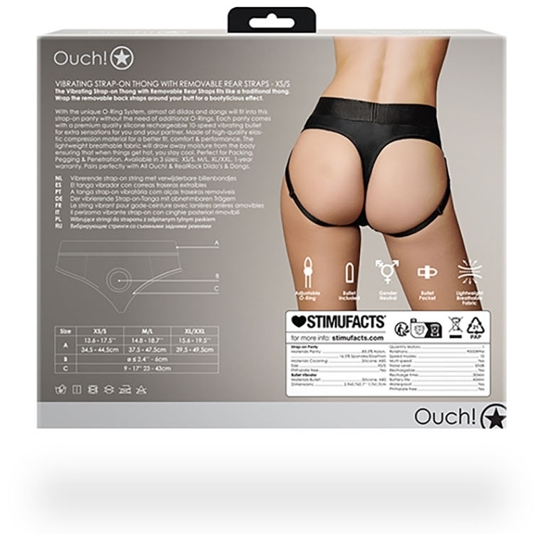 Jock String vibrant Strap-On Thong Rear Open Noir – Image 4