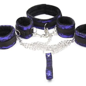 Kit Bondage avec Collier et Menottes Violet