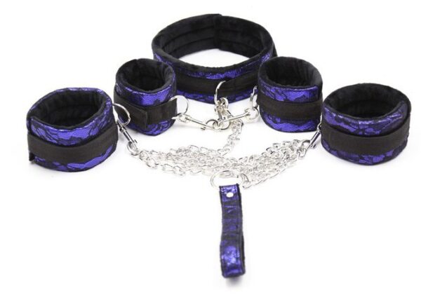 Kit Bondage avec Collier et Menottes Violet