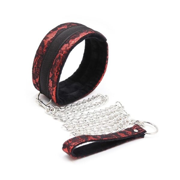 Kit Bondage Collier + Menottes Rouge – Image 2