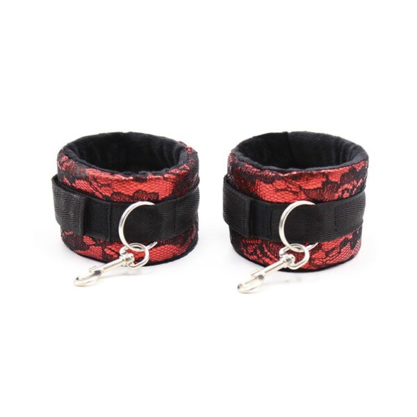 Kit Bondage Collier + Menottes Rouge – Image 3