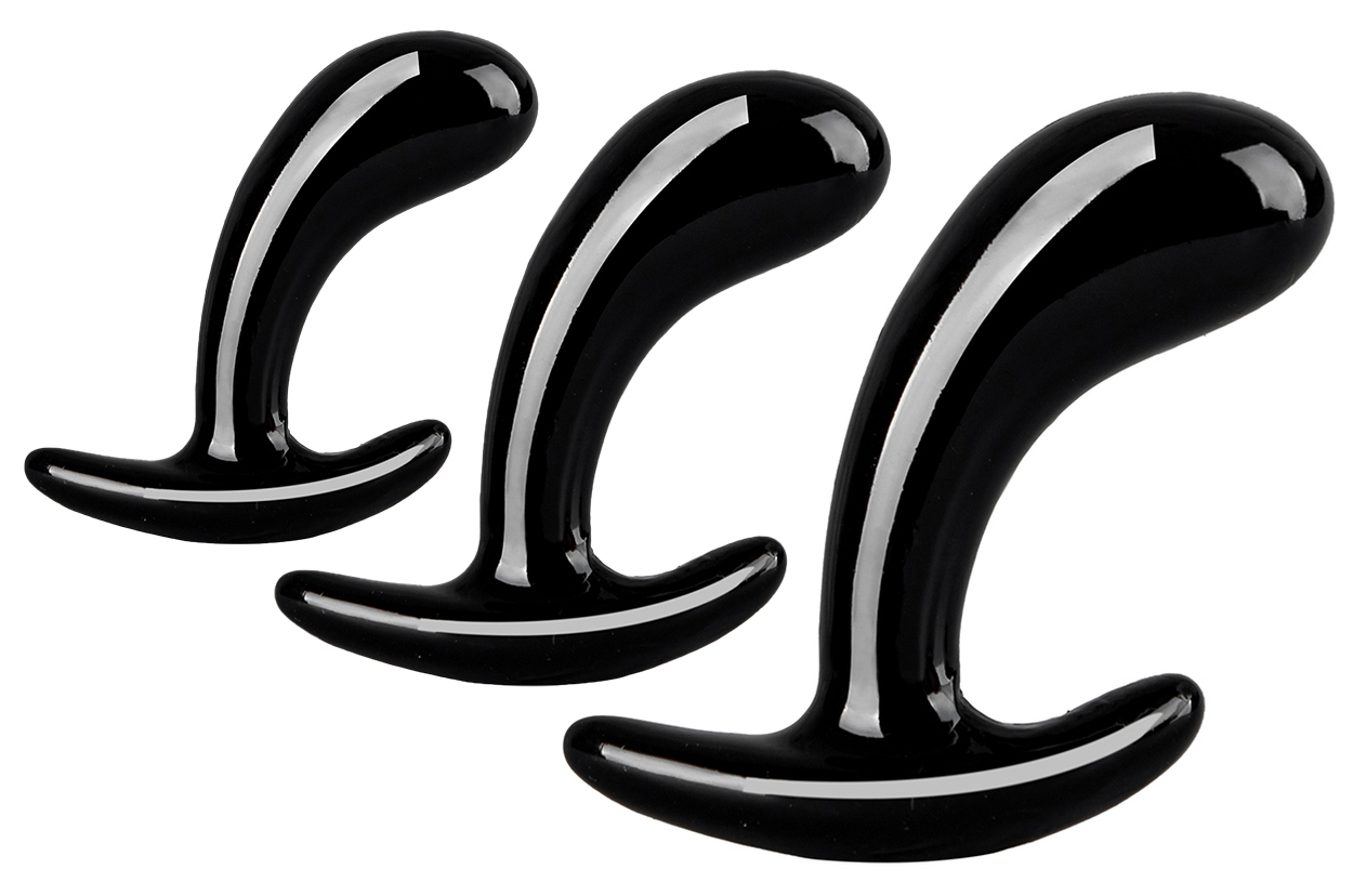 Kit de 3 Plugs Curved Three 11 x 3.5cm Noir