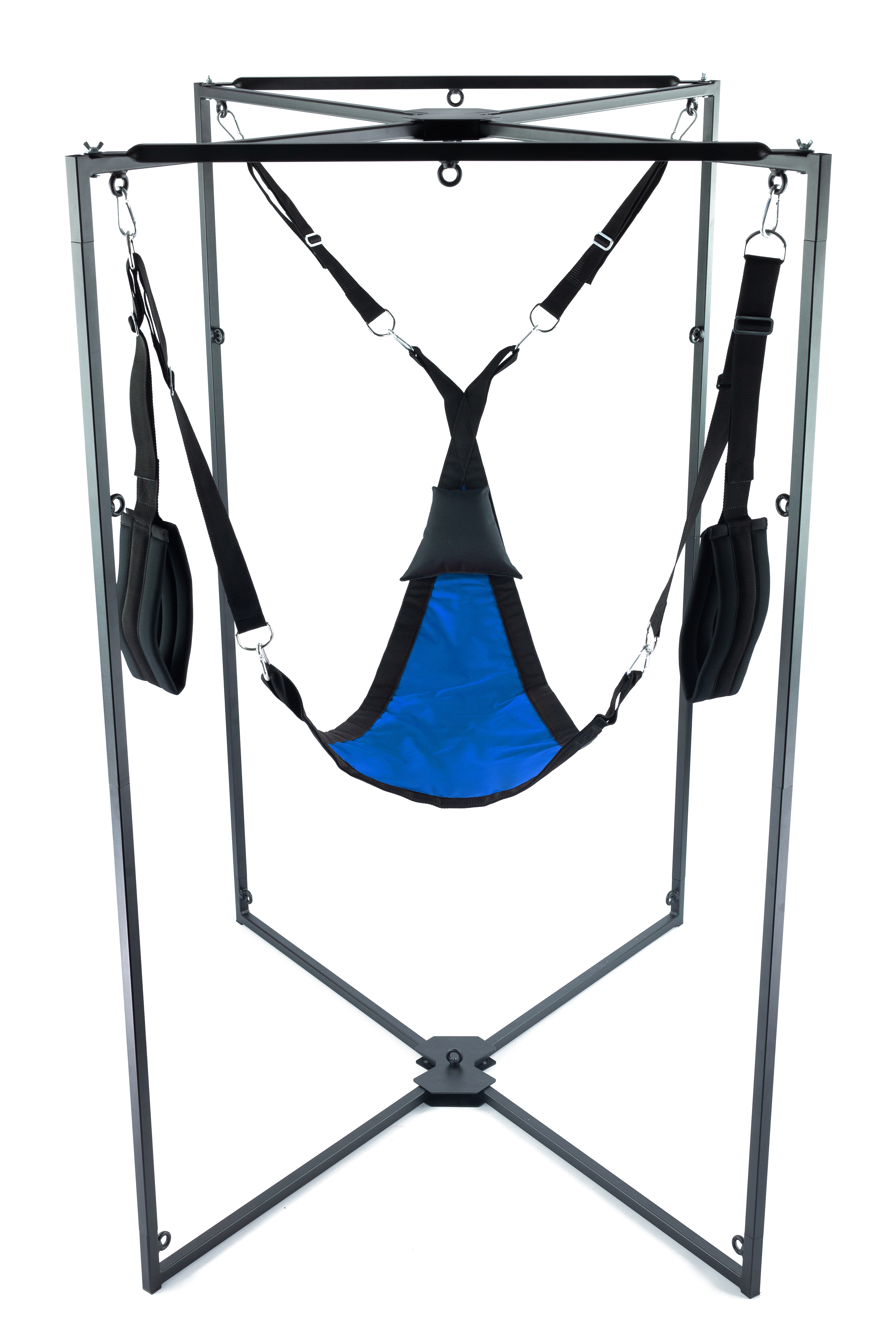 Kit Sling Tissu Triangle Bleu-Noir Armature Noire – Image 2