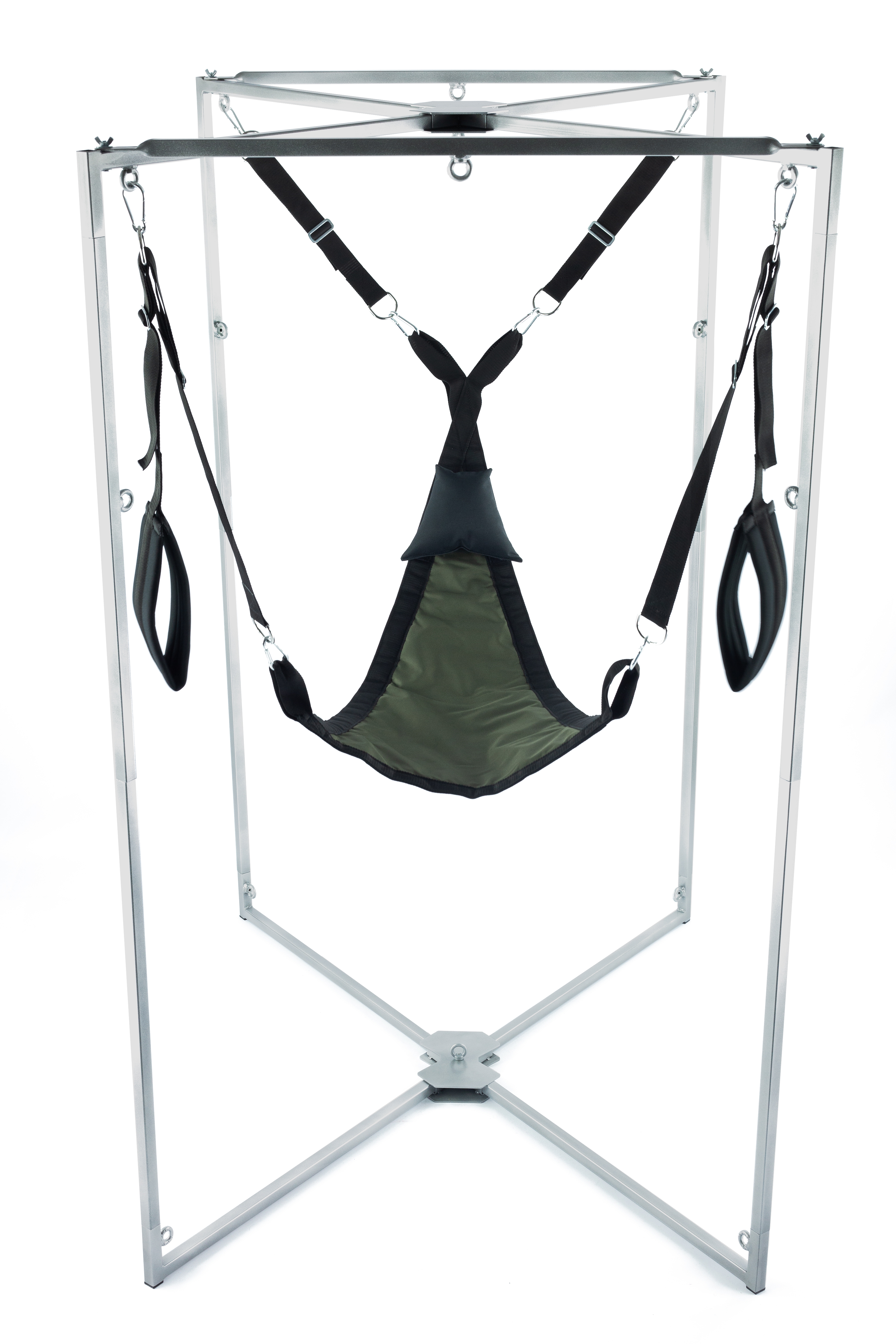 Kit Sling Tissu Triangle Kaki-Noir Armature Grise – Image 2