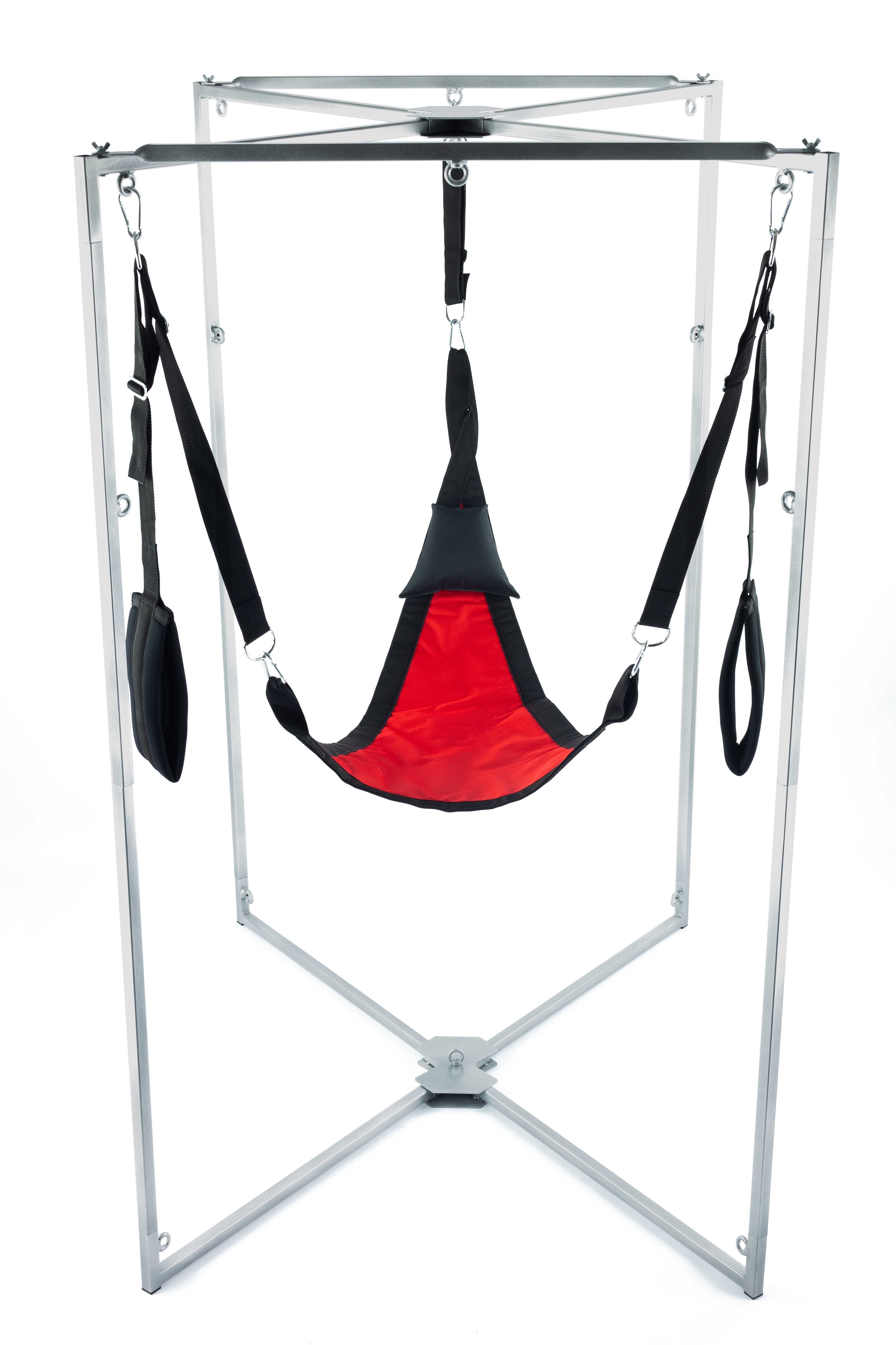 Kit Sling Tissu Triangle Rouge-Noir Armature Grise