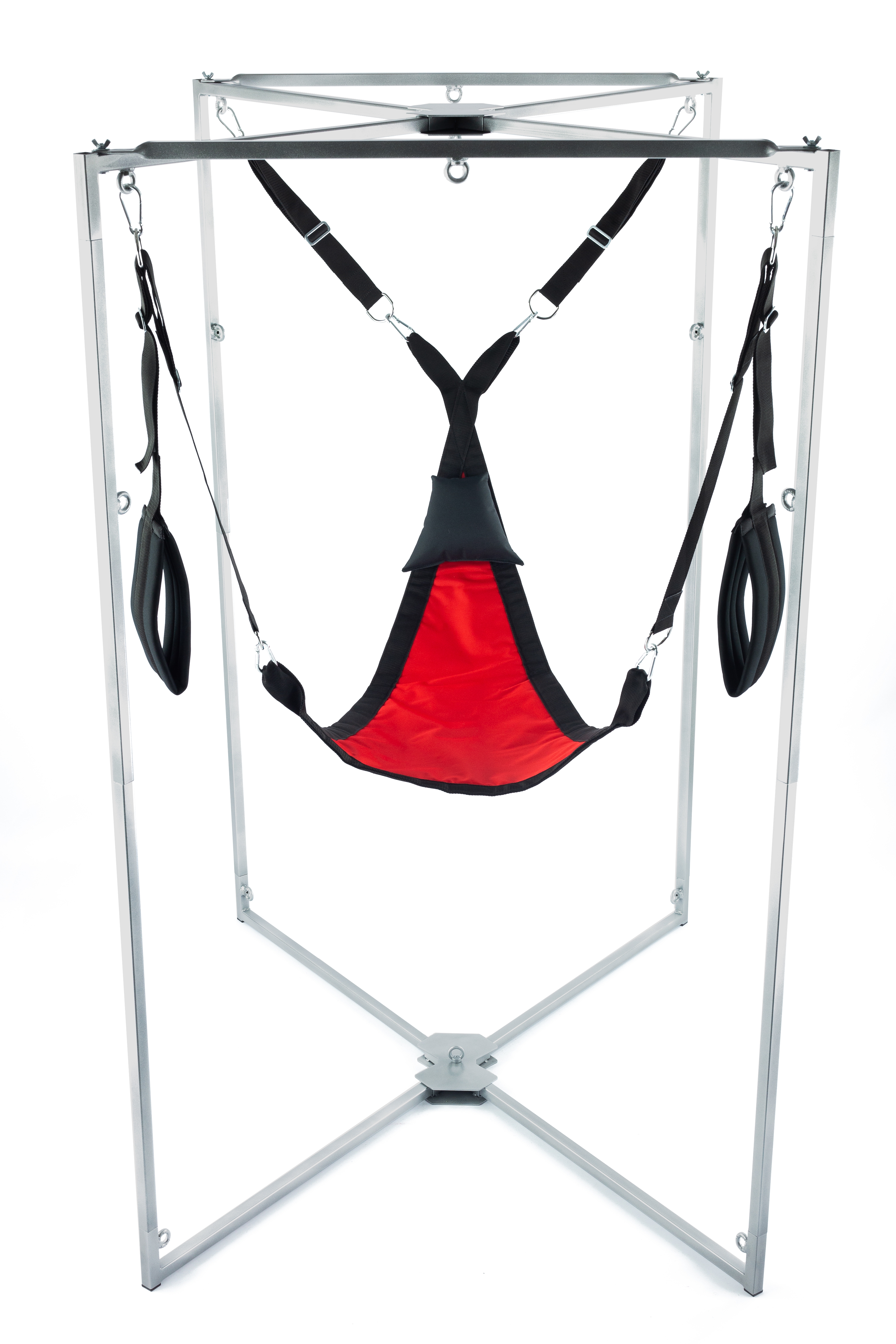Kit Sling Tissu Triangle Rouge-Noir Armature Grise – Image 2
