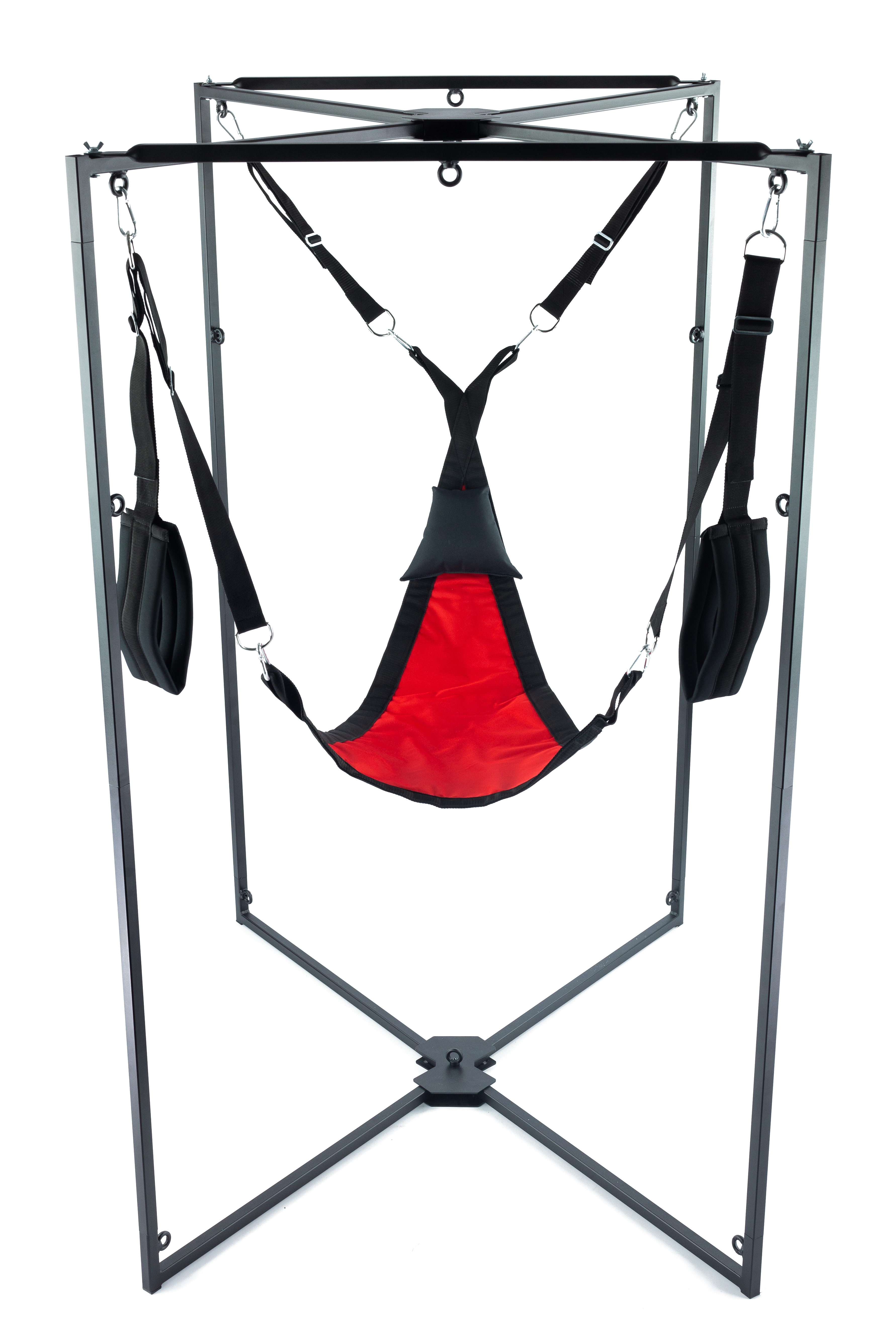 Kit Sling Tissu Triangle Rouge-Noir Armature Noire – Image 2