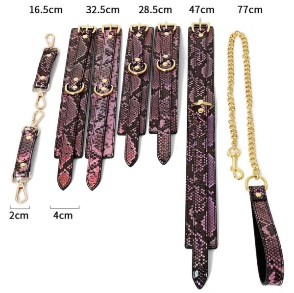 Kit Sm Snakine Collier et Menottes Noir-Rose – Image 4