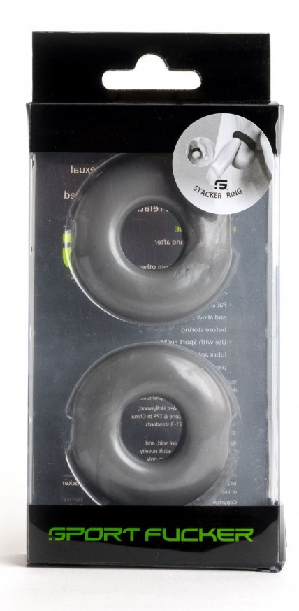 Lot de 2 Cockrings souples Stacker 20 mm Gris – Image 2