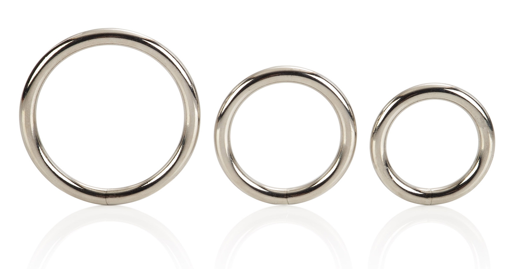 Lot de 3 cockrings en métal Silver Ring 32 à 50mm – Image 3