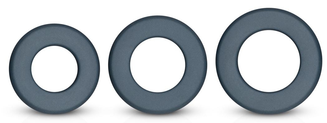 Lot de 3 Cockrings Hefty Boners Gris