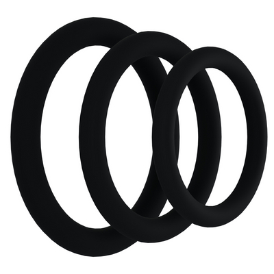 Lot de 3 Cockrings Tri-Pack Gasket Noirs
