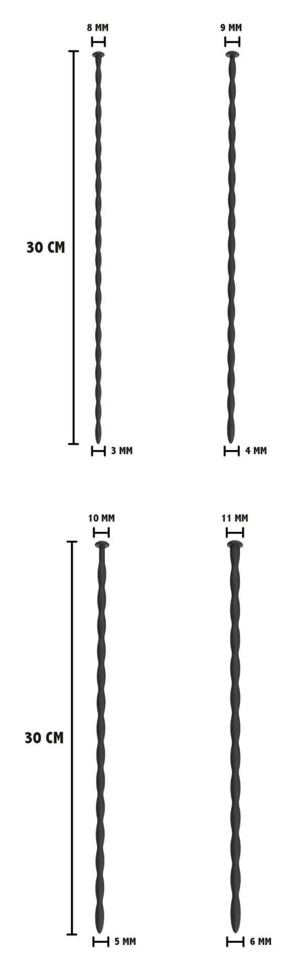 Lot de 4 Tiges d'urètre Starter Set 30 cm - Diamètre 3 à 6mm – Image 3