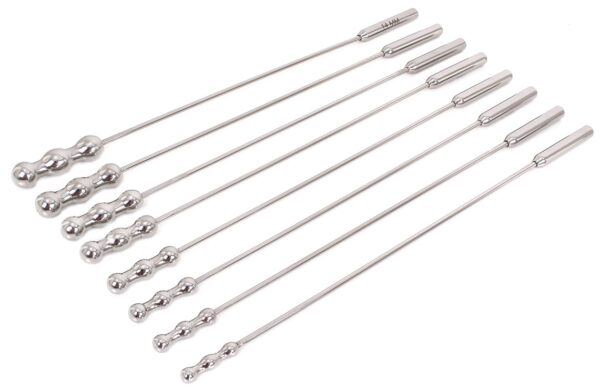 Lot de 8 tiges d'urètre Dilator Beads 28cm - Diamètre de 7 à 14mm