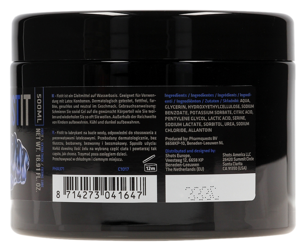 Lubrifiant Eau FIST IT EXTRA THICK 500 ml -Pot noir – Image 3