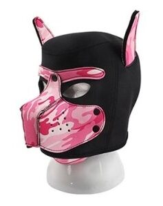 Masque Puppy Néoprène Dog On Noir-Camouflage Rose