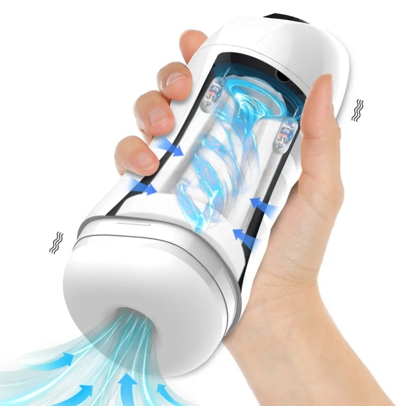 Masturbateur automatique Max Cup Vibrations et Succion Blanc – Image 3