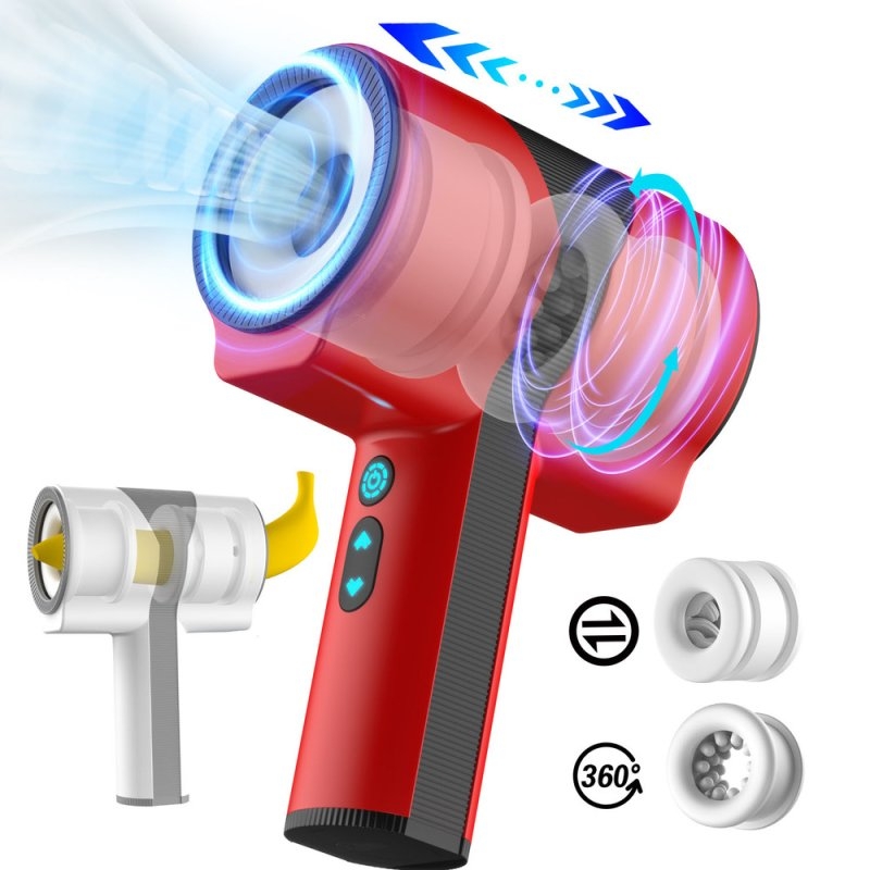 Masturbateur automatique Teles Scoop Va-et-Vient et Rotation Rouge – Image 2