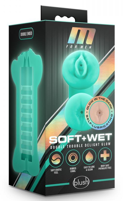 Masturbateur Double Delight Glow Phosphorescent Vagin - Anus – Image 2