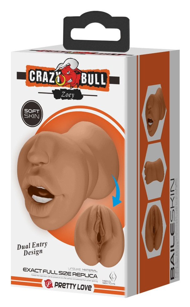 Masturbateur Pussy Crazy Bull Zoey 2 Entrées Marron – Image 2