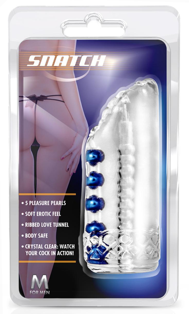 Masturbateur souple Snatch Transparent-Bleu – Image 2