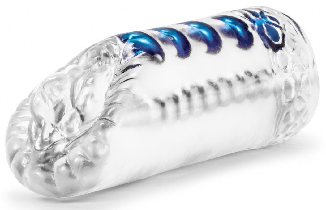 Masturbateur souple Snatch Transparent-Bleu – Image 3