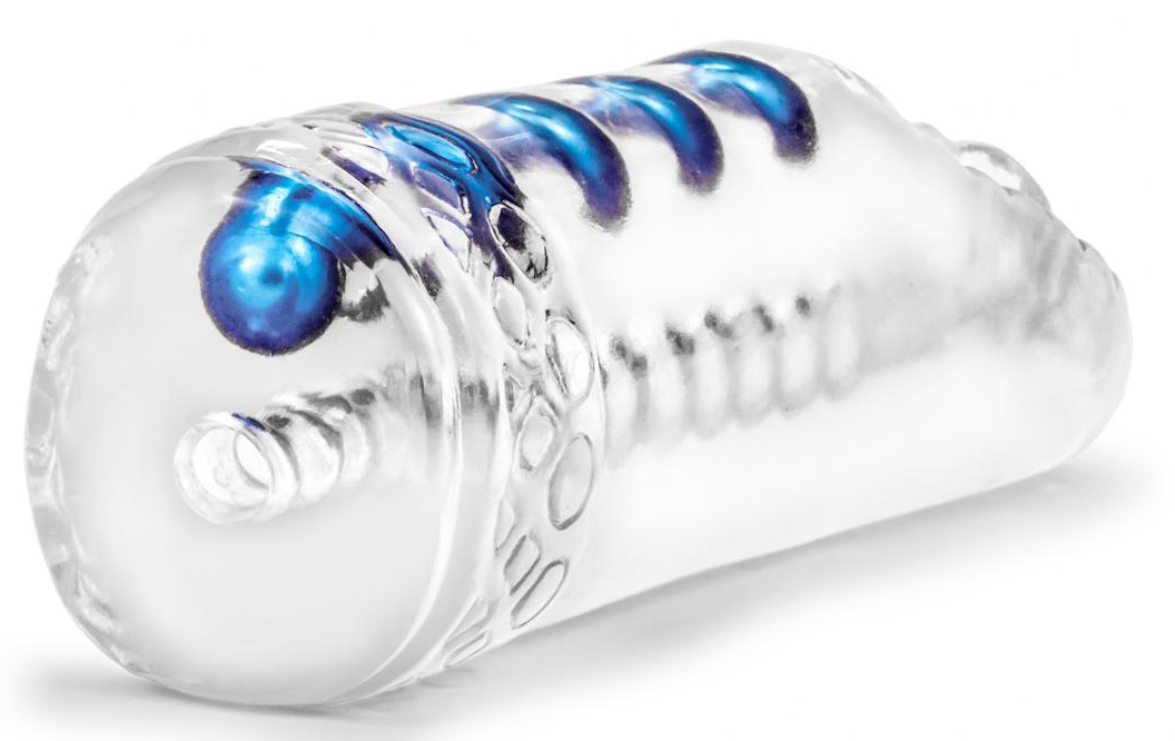 Masturbateur souple Snatch Transparent-Bleu – Image 4