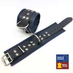 Menotte en cuir - Noir/Bleu