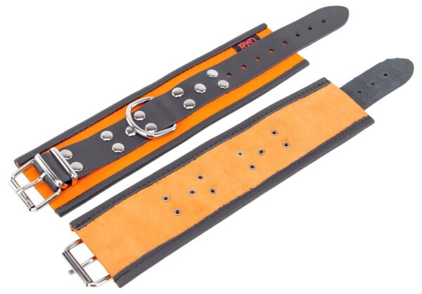 Menotte en cuir - Orange/ Noir – Image 5
