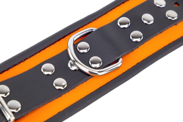 Menotte en cuir - Orange/ Noir – Image 6