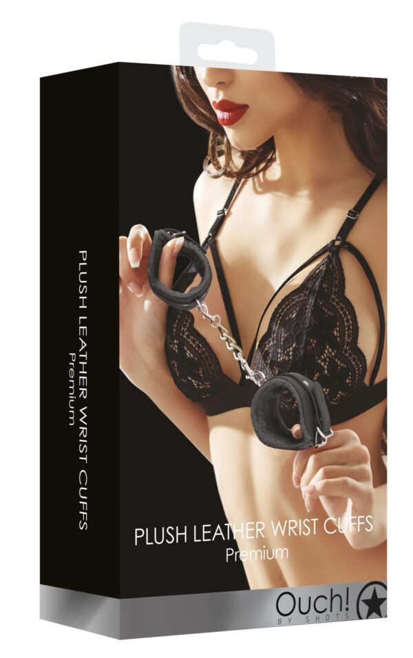 Menottes de poignet Plush Noir – Image 2