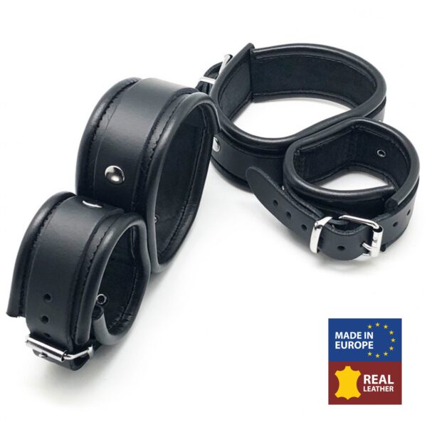 Menottes de retenue Chevilles / Mains en cuir – Image 2