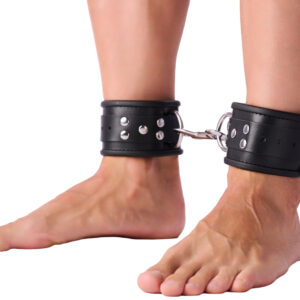 Menottes en cuir pour chevilles Noir
