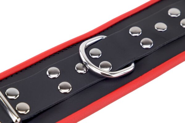 Menottes en cuir pour les chevilles Noir-Rouge – Image 6