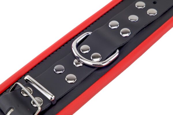 Menottes en cuir pour poignets Noir-Rouge – Image 5