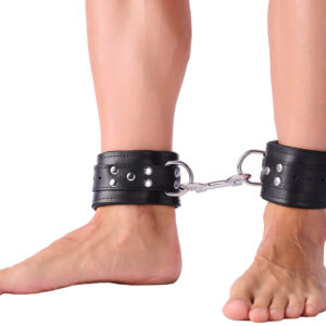 Menottes Rembourrées en cuir pour chevilles Noir