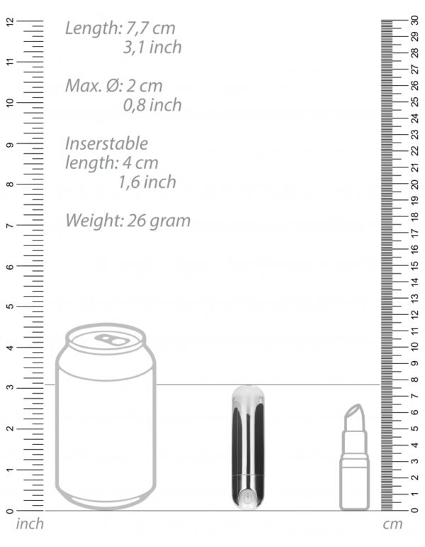 Mini Vibro Bullet Up 7.7 x 2cm Argenté – Image 3