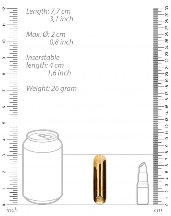 Mini Vibro Bullet Up 7.7 x 2cm Doré – Image 3