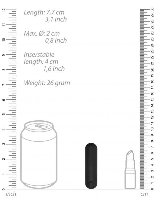 Mini Vibro Bullet Up 7.7 x 2cm Noir – Image 3