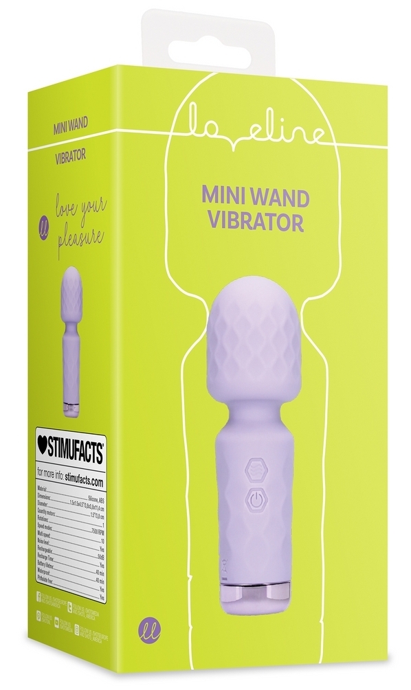 Mini Wand Vibrator Loveline 12 cm Violet – Image 2