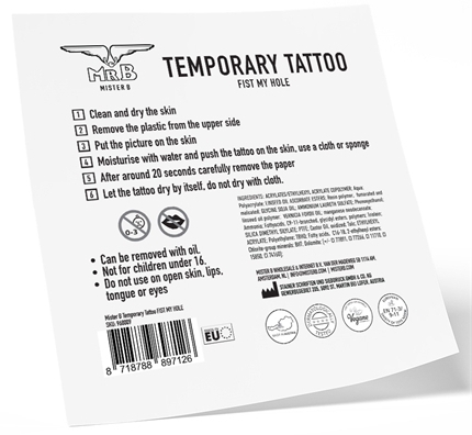 Tatouage éphémère FIST MY HOLE 10 x 10cm – Image 3