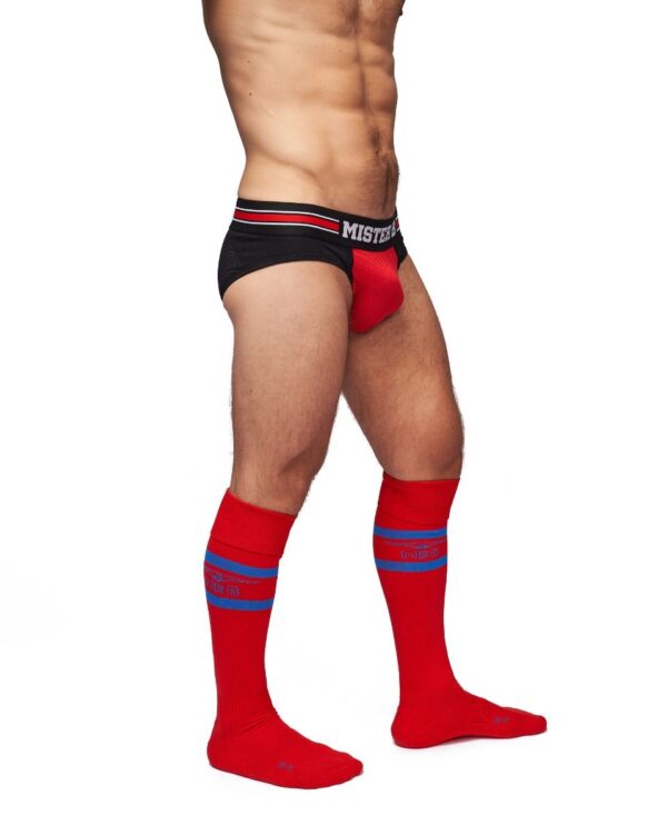 Chaussettes hautes Urban Football Socks Rouge-Bleu – Image 3